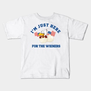 I'm Just Here For The Wieners Funny Fourth of July Kids T-Shirt